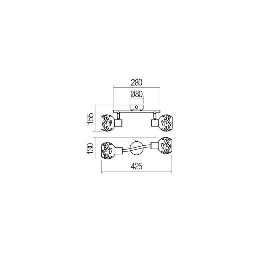 Redo 04-517 - Foco de parede TORN 2xE14/28W/230V