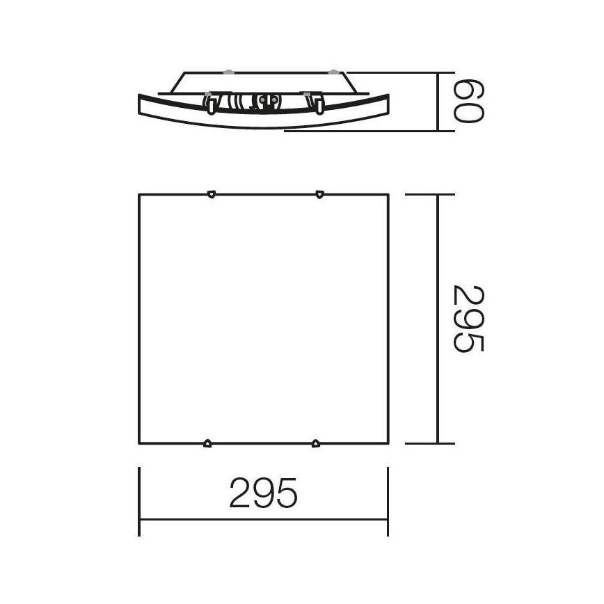 Redo 05-812 - Candeeiro de tecto SHAKE 1xE27/42W/230V 29,5x29,5 cm branco