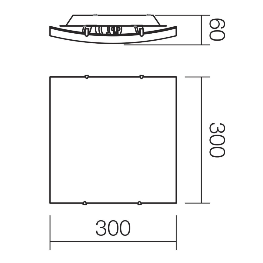 Redo 05-904 - Candeeiro de tecto ISIDE 1xE27/42W/230V 30x30 cm transparente