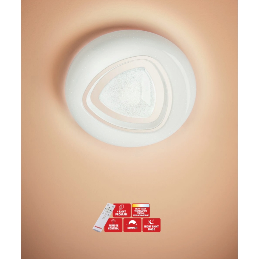 Redo 05-919 - Luminária de teto LED dimerizável GALAX LED/48W/230V 3000–6500K Wi‑Fi Tuya Ø 48 cm branca + controlo remoto