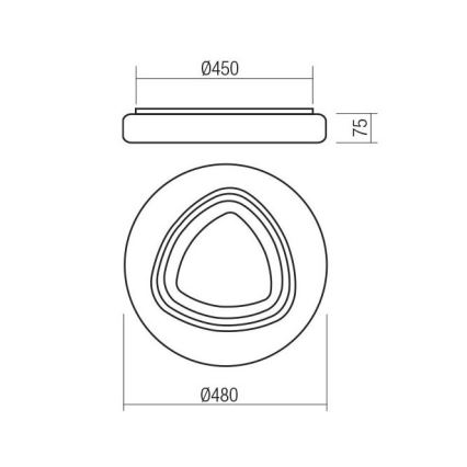 Redo 05-919 - Luminária de teto LED dimerizável GALAX LED/48W/230V 3000–6500K Wi‑Fi Tuya Ø 48 cm branca + controlo remoto