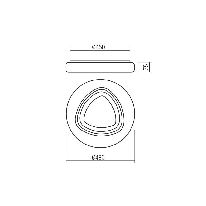 Redo 05-919 - Luminária de teto LED dimerizável GALAX LED/48W/230V 3000–6500K Wi‑Fi Tuya Ø 48 cm branca + controlo remoto