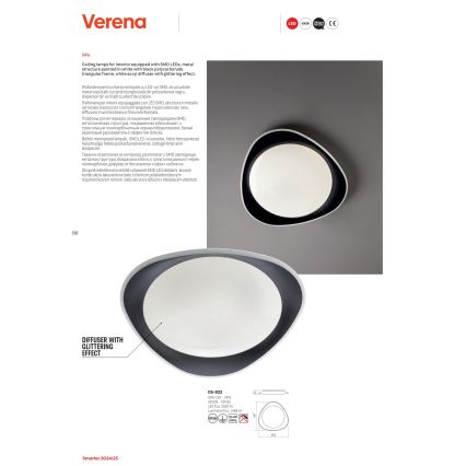 Redo 05-922 - Iluminação de teto LED VERENA LED/24W/230V antracite