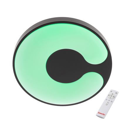 Redo 05-927 - Plafon LED RGBW dimerizável BIGSI LED/48W/230V 3000-6500K Ø 50 cm preto + comando remoto