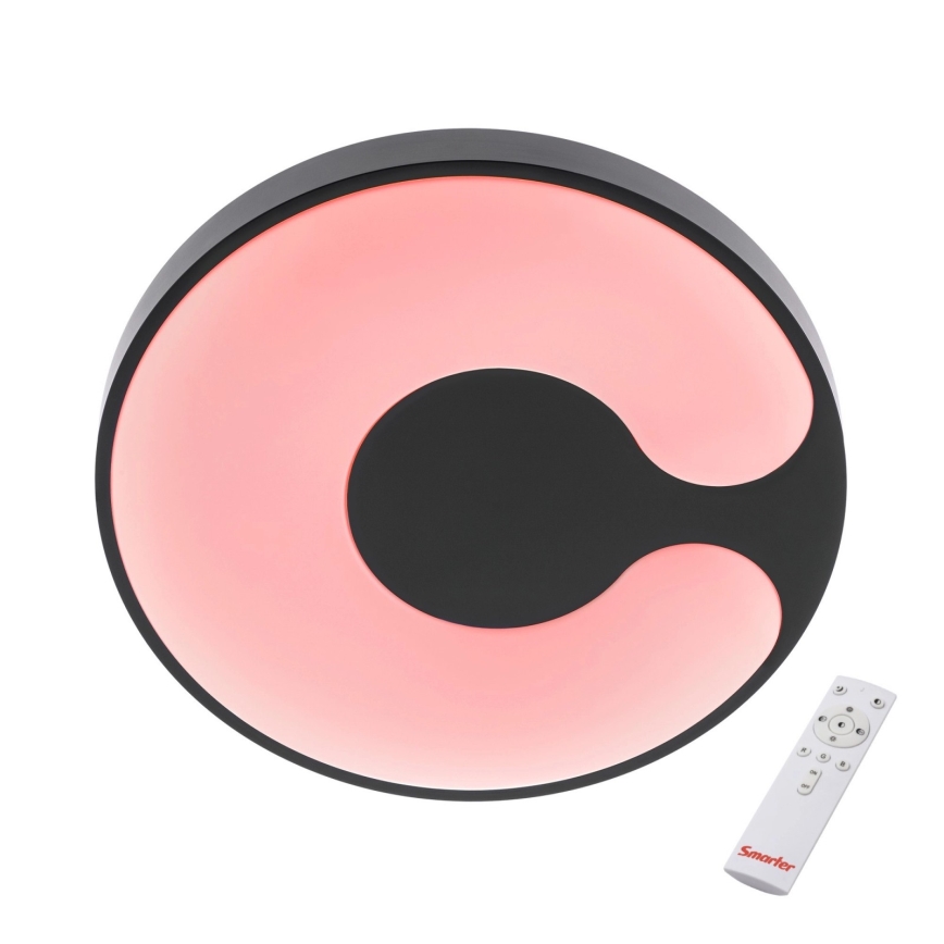 Redo 05-927 - Plafon LED RGBW dimerizável BIGSI LED/48W/230V 3000-6500K Ø 50 cm preto + comando remoto