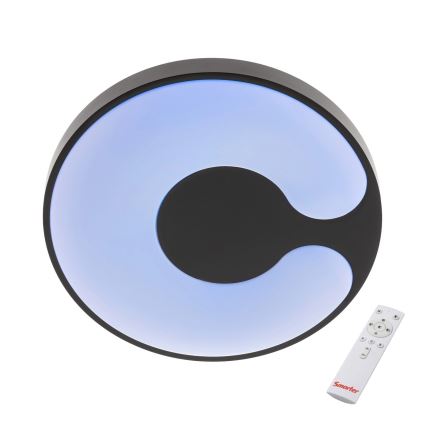 Redo 05-927 - Plafon LED RGBW dimerizável BIGSI LED/48W/230V 3000-6500K Ø 50 cm preto + comando remoto