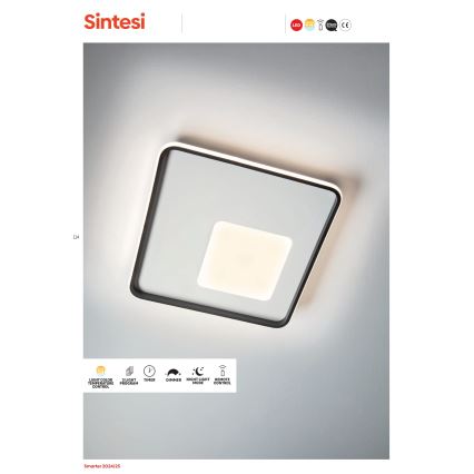 Redo 05-961 - Iluminação de teto LED com regulação SINTESI LED/53W/230V 45x45 cm 3000-6000K + comando