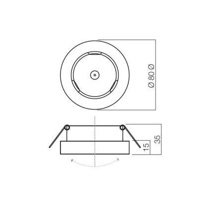 Redo 70280 - Luminária encastrável MT 1xGU5,3/50W/12V prateada