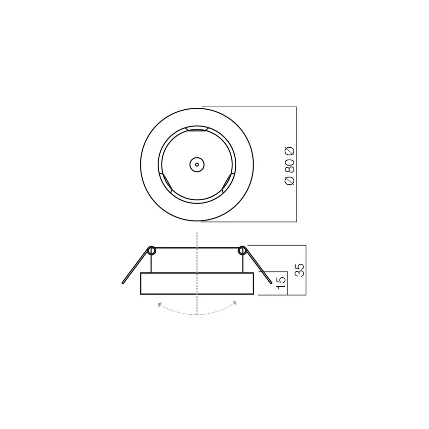 Redo 70280 - Luminária encastrável MT 1xGU5,3/50W/12V prateada