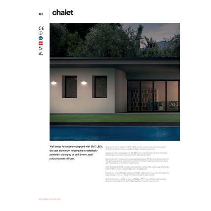 Redo 90002 - Aplique de parede exterior CHALET LED/8W/230V IP54