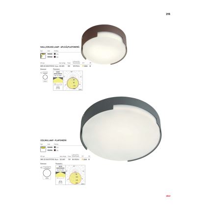 Redo 90005 - Luminária de teto LED para exterior SKOR LED/16W/230V IP54