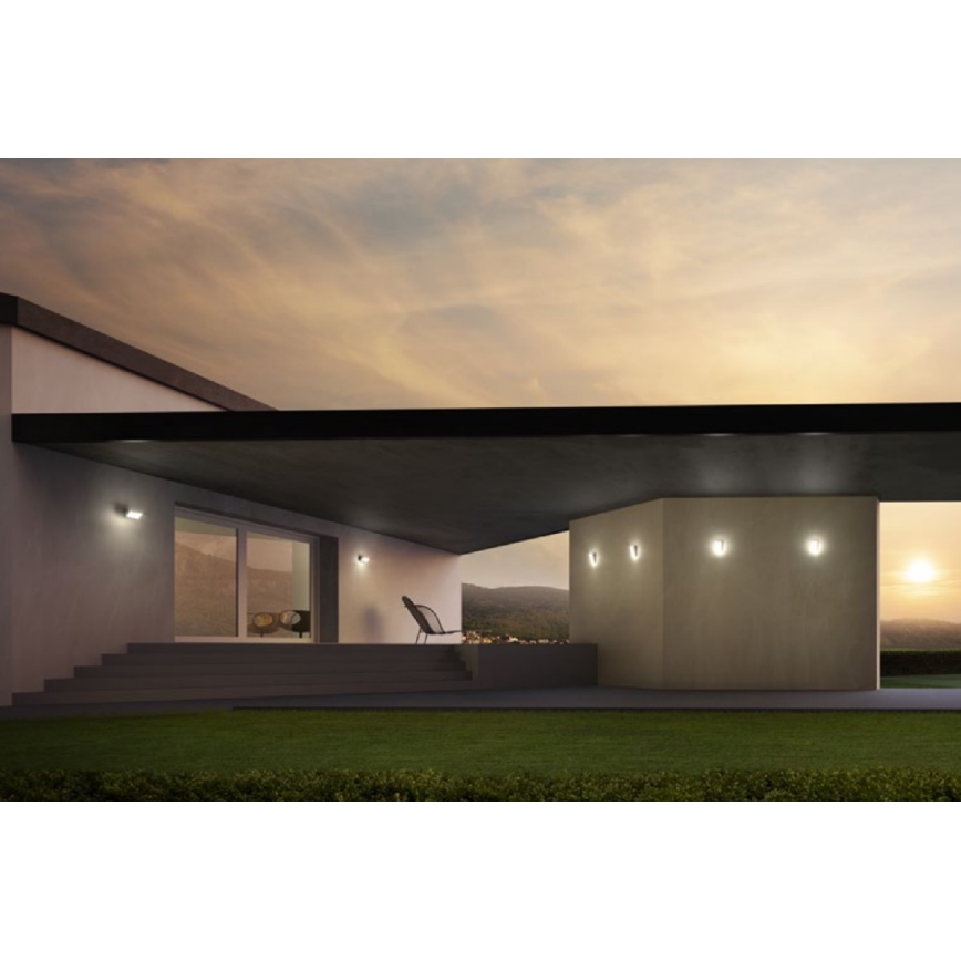 Redo 90019 - Iluminação de parede exterior LED TOKYO LED/12W/230V 3000K IP54 cinzento