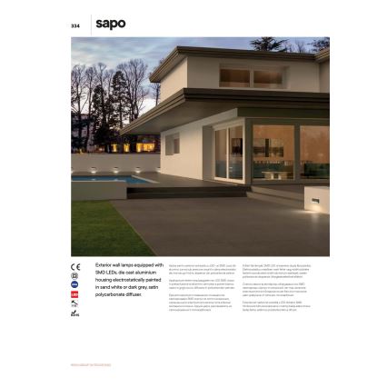 Redo 90072 - Aplique de parede para exterior SAPO LED/5W/230V IP65