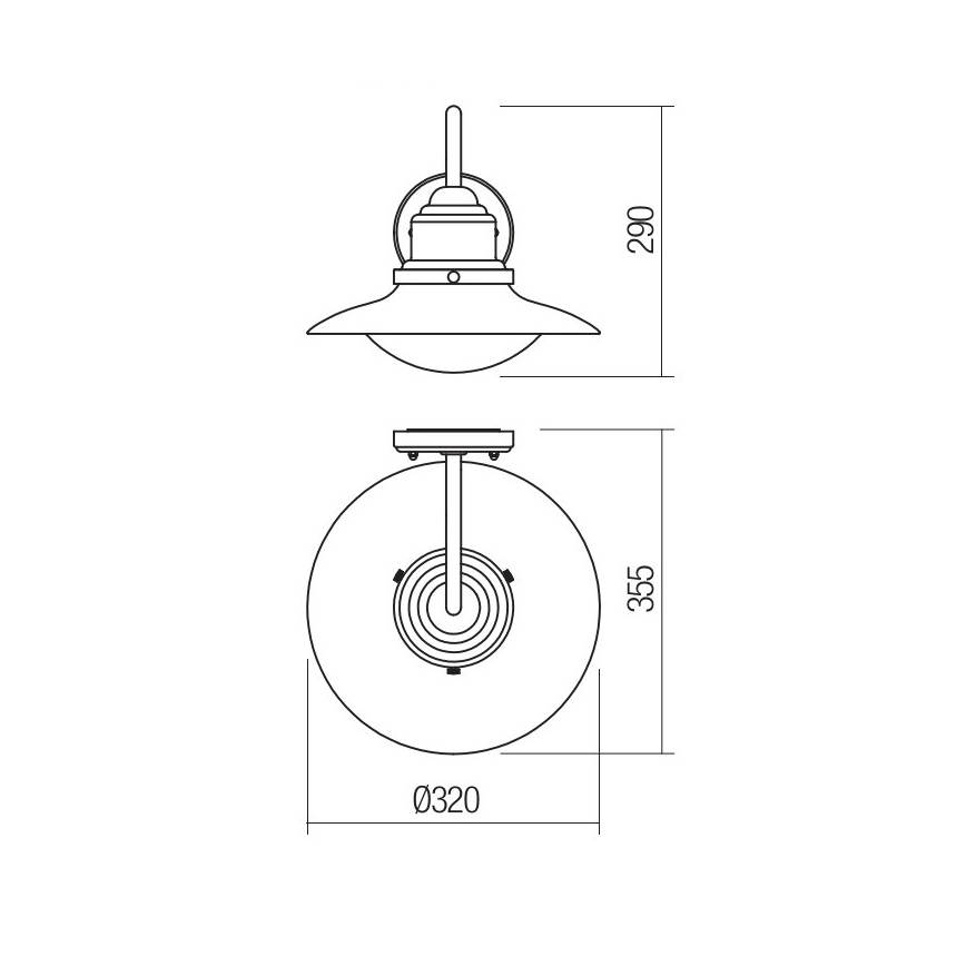 Redo 90093 - Aplique de parede para exterior ELIO 1xE27/42W/230V IP44