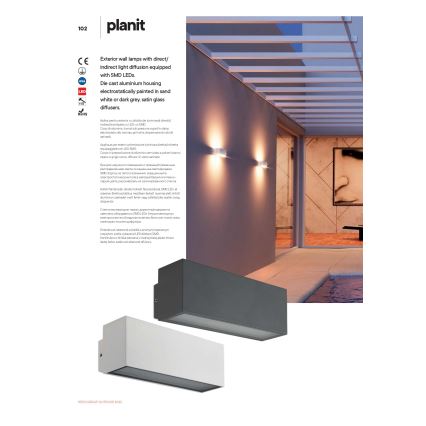 Redo 90096 - Aplique de parede LED para exterior PLANIT LED/10W/230V 3000K IP54 antracite