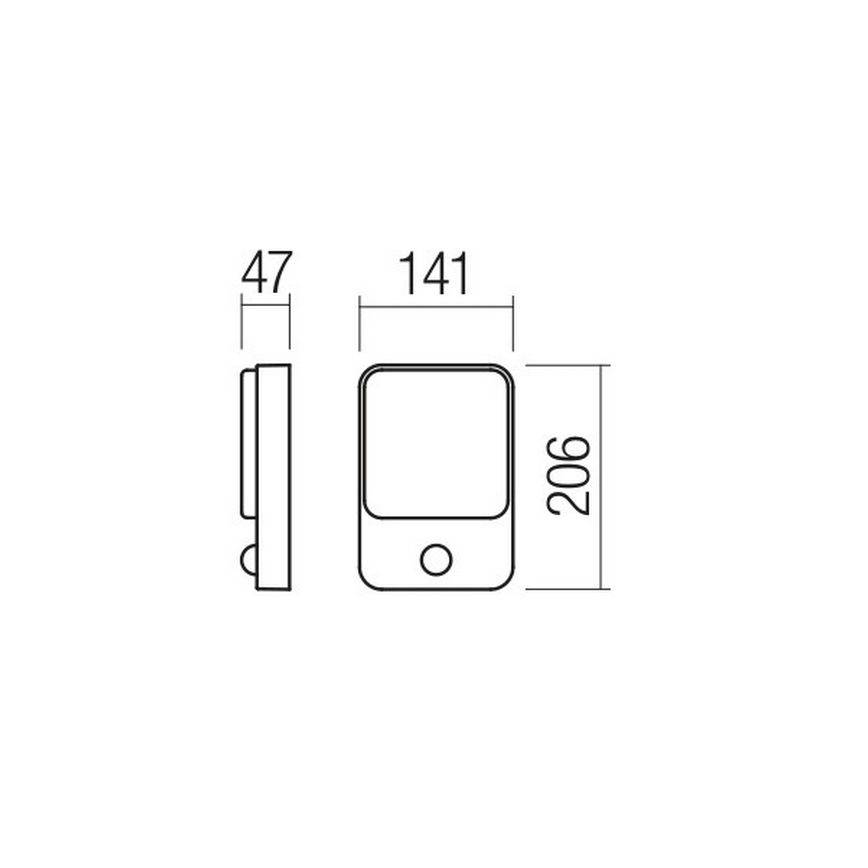Redo 90133 - Luminária de parede exterior LED com sensor COLIN 1xLED/9W/230V IP54