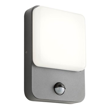 Redo 90133 - Luminária de parede exterior LED com sensor de movimento e crepúsculo COLIN LED/9W/230V 3000K IP54 antracite