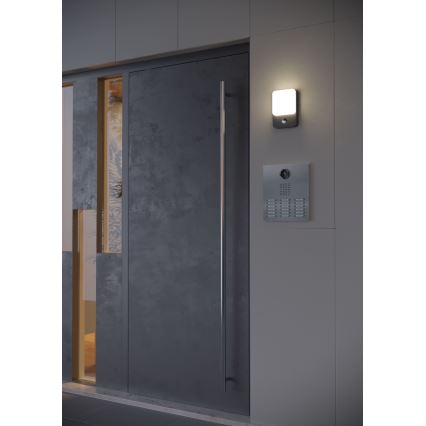Redo 90134 - Luminária de parede exterior LED com sensor de movimento e sensor crepuscular COLIN LED/9W/230V 4000K IP54 antracite