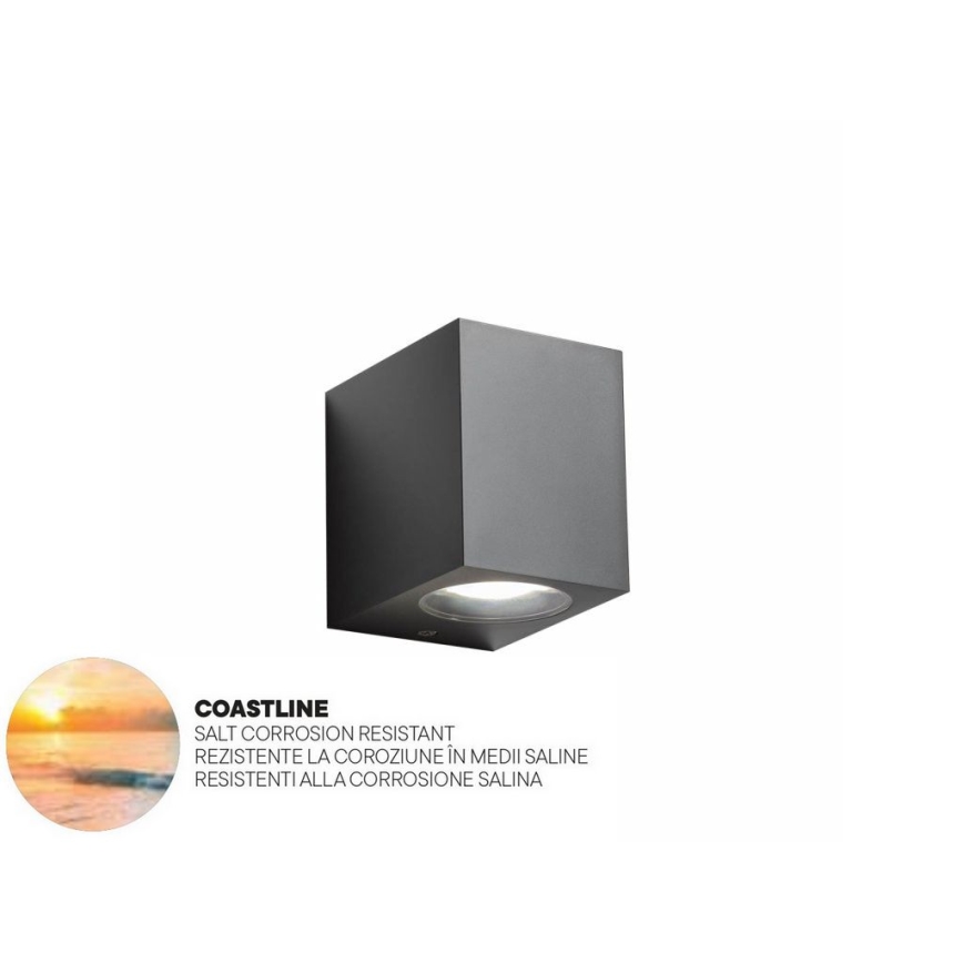 Redo 90151 - Luz de parede de exterior PUNTA 1xGU10/7W/230V IP44