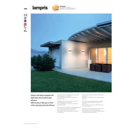 Redo 90153 - Luz de parede LED de exterior LAMPRIS 1xLED/9W/230V IP65