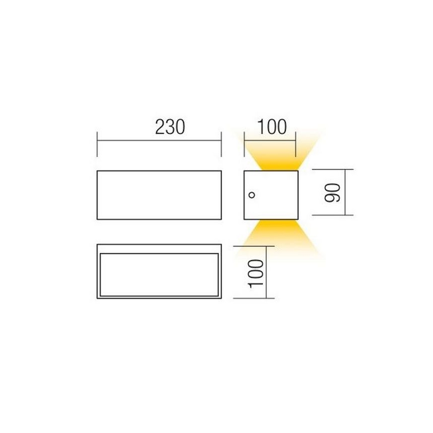 Redo 90154 - Aplique de parede para exterior LED LAMPRIS LED/12W/230V IP65