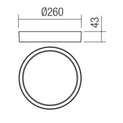 Redo 90155 - Iluminação de teto exterior LED PONZA LED/16W/230V diâmetro 26 cm IP65