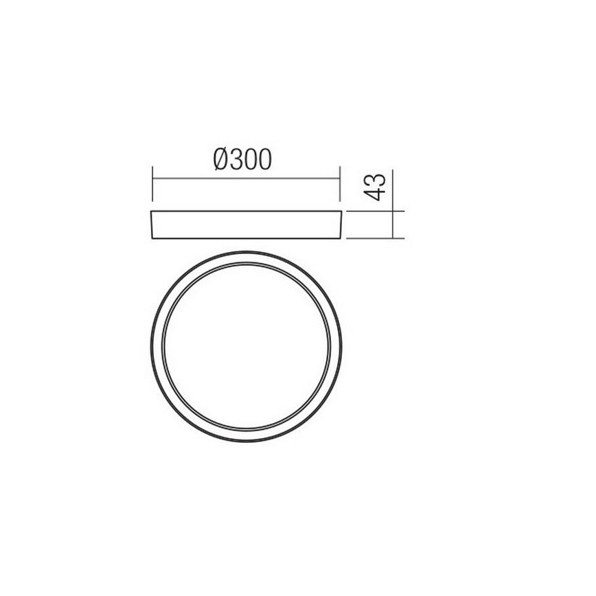 Redo 90156 - Iluminação de teto exterior LED PONZA LED/18W/230V diâmetro 30 cm IP65
