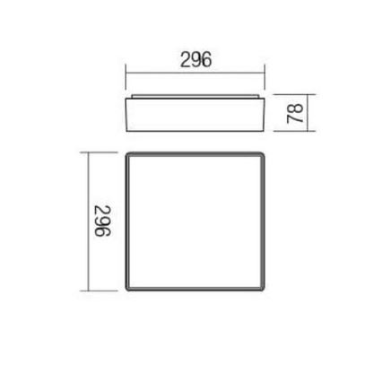 Redo 90158 - Iluminação de teto exterior LED MARINA LED/16W/230V 29,6x29,6 cm IP65 antracite