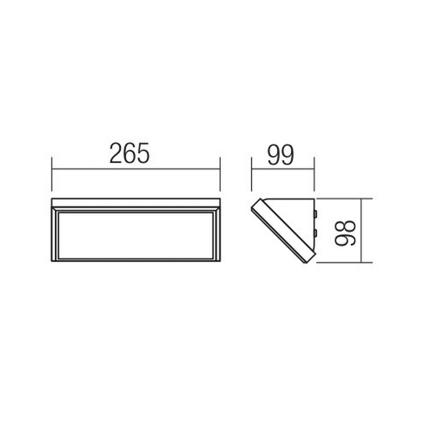 Redo 90159 - Aplique de parede LED para exterior MAKO LED/12W/230V IP65
