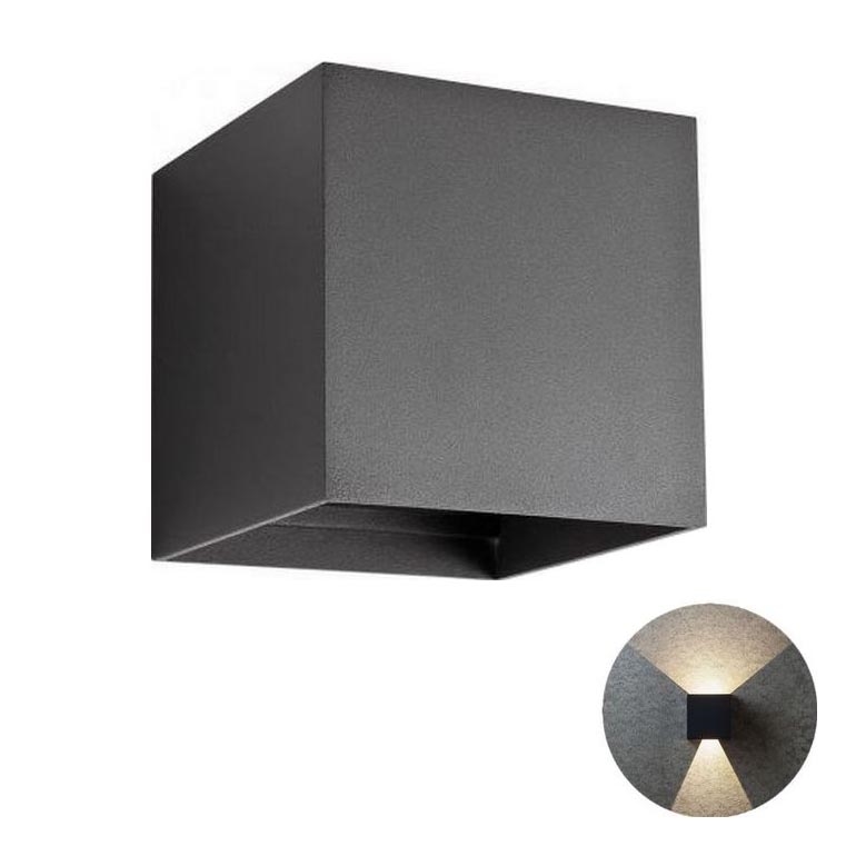 Redo 90173 - Iluminação de parede exterior LED VARY 2xLED/6W/230V 3000K IP54 antracite