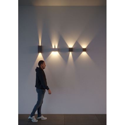 Redo 90174 - Iluminação de parede exterior LED VARY 2xLED/6W/230V 3000K IP54 castanho