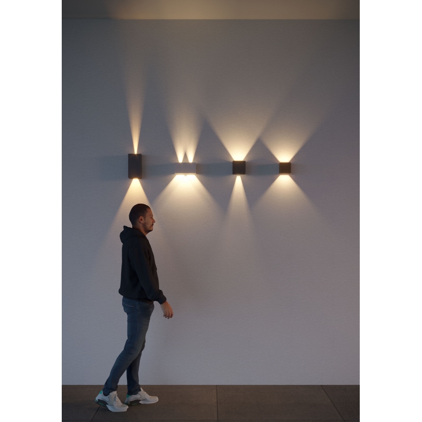 Redo 90177 - Iluminação de parede exterior LED VARY 2xLED/6W/230V 4000K IP54 castanho