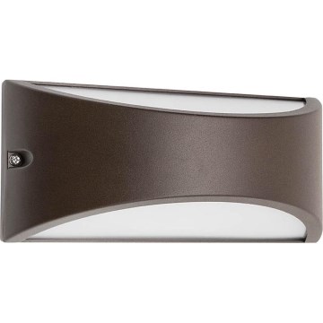 Redo 90192 - Iluminação de parede exterior LED SCUDO LED/10W/230V 3000K IP54 castanho