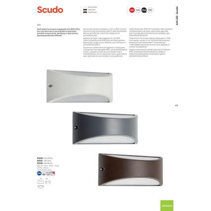 Redo 90192 - Iluminação de parede exterior LED SCUDO LED/10W/230V 3000K IP54 castanho