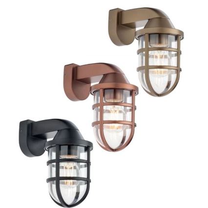 Redo 90205 - Iluminação de parede exterior CAGE 1xE27/28W/230V IP44 latão