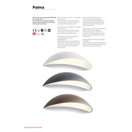 Redo 90236 - Aplique de parede exterior PALMA LED/18W/230V 3000K IP54 castanho