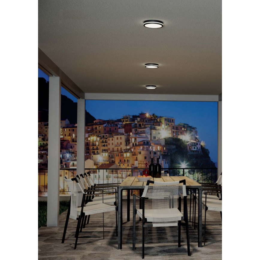 Redo 90286 - Iluminação de teto exterior LED ISOLA LED/24W/230V diâmetro 26 cm 3000/4000/6500K IP54 antracite
