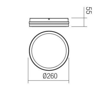 Redo 90290 - Iluminação de teto exterior LED com sensor ISOLA LED/24W/230V diâmetro 26 cm 3000/4000/6500K IP54 antracite