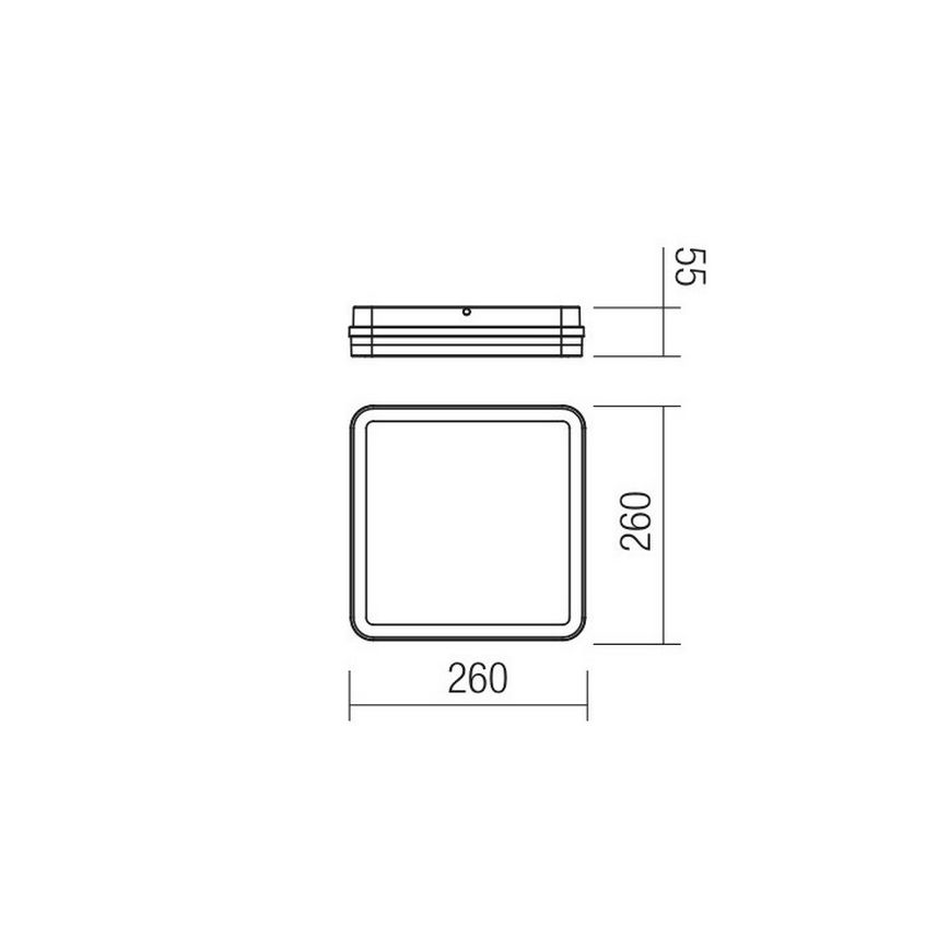 Redo 90292 - Iluminação de teto exterior LED com sensor ISOLA LED/24W/230V 26x26 cm 3000/4000/6500K IP54 antracite