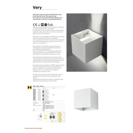 Redo 90298 - Aplique de parede exterior LED VARY 2xLED/10W/230V 3000K IP54 castanho