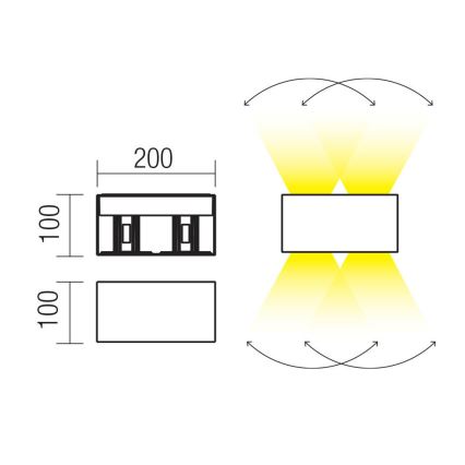 Redo 90302 - Arandela LED para exterior VARY 4xLED/5W/230V 3000K IP54 antracite