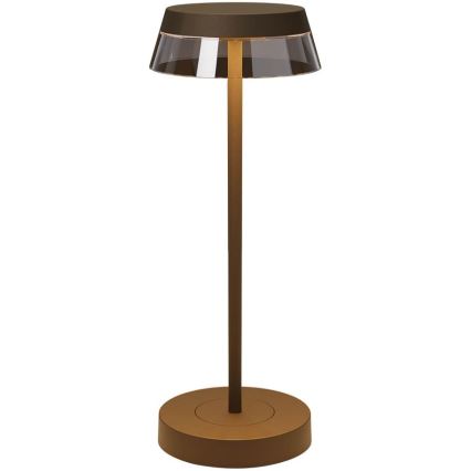 Redo 90308 - Lâmpada de mesa LED regulável por toque ILUNA LED/2,5W/5V 2700-3000K 3000 mAh IP65 castanha