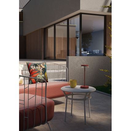 Redo 90311 - Lâmpada de mesa LED regulável por toque ILUNA LED/2,5W/5V 2700-3000K 3000 mAh IP65 vermelha