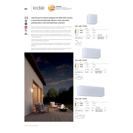 Redo 90325 - Arandela LED exterior KODIAK LED/8W/230V 4000K 20 cm IP65 branca