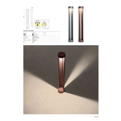 Redo 90365 - Luminária LED para exterior ZEUS LED/11,5W/230V 3000K 75 cm IP54 antracite