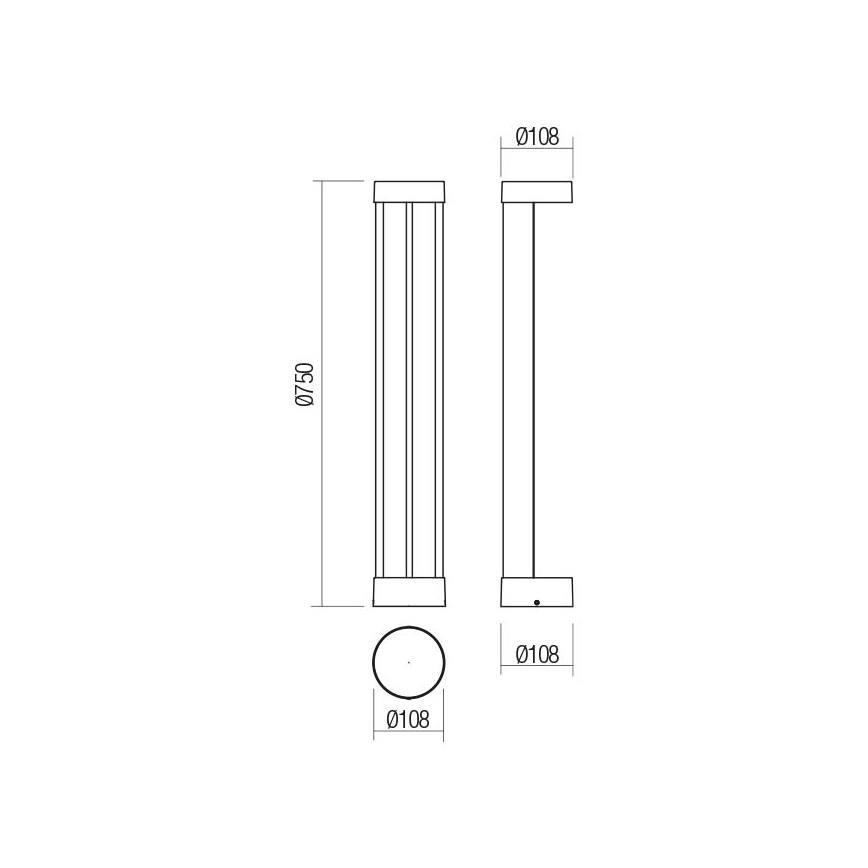 Redo 90365 - Luminária LED para exterior ZEUS LED/11,5W/230V 3000K 75 cm IP54 antracite