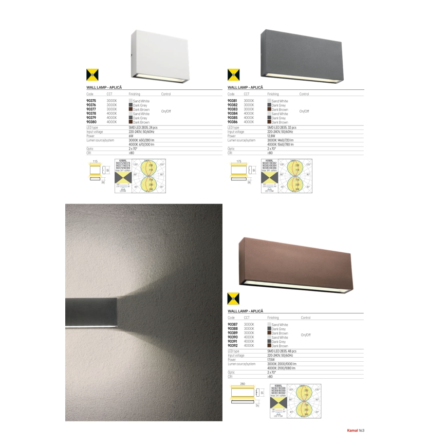 Redo 90375 - Aplique de parede exterior LED KAMAL LED/6W/230V 3000K IP54 branco