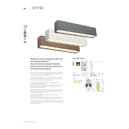Redo 90393 - Iluminação de parede exterior LED OMNIA LED/12W/230V 3000K IP54 branco