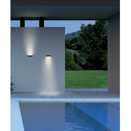 Redo 90394 - Iluminação de parede exterior LED OMNIA LED/12W/230V 3000K IP54 cinzento