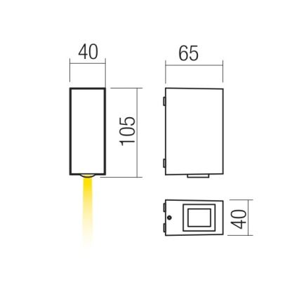 Redo 90417 - Iluminação de parede exterior LED ACE LED/3,36W/230V 3000K IP54 castanho